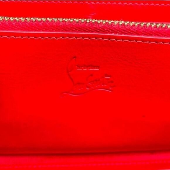 Christian Louboutin Panettone Zippy Long Wallet Spike Stud Black Red w Box/Tags - Picture 10 of 10
